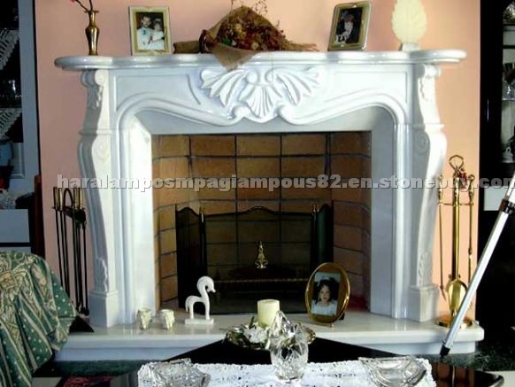 Fireplace Mantel - White Marble