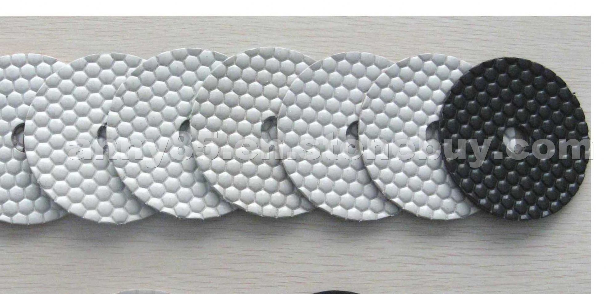 White hexagon dry polishing pad