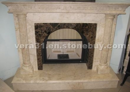 Fireplace with Spanish Emperador Dark marble