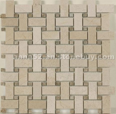 Basket Mosaic Noce Travertine
