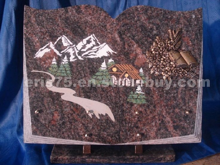 Multicolor Red Granite Gravestone