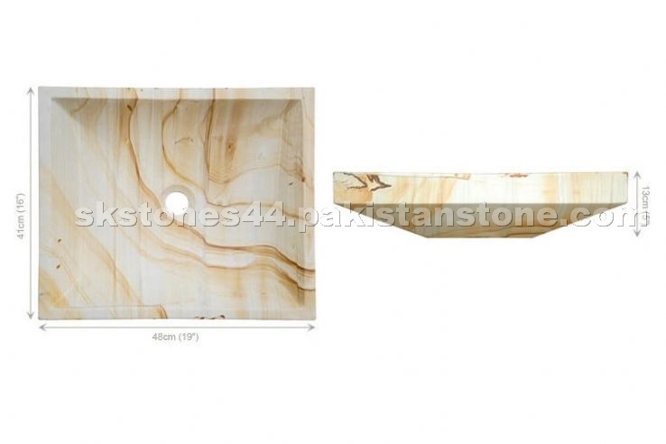 Teak Wood Marble Sink