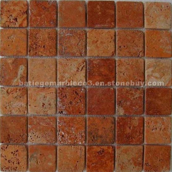 Golden travertine mosaic