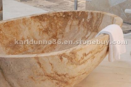 Gold Travertine bath tub