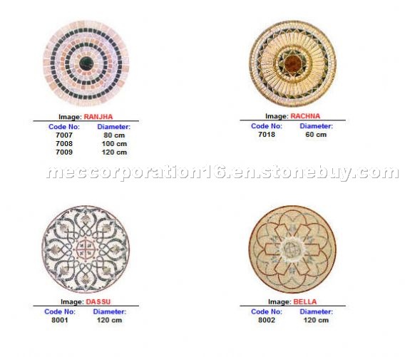 Marble Mosaic Medallion on Mesh