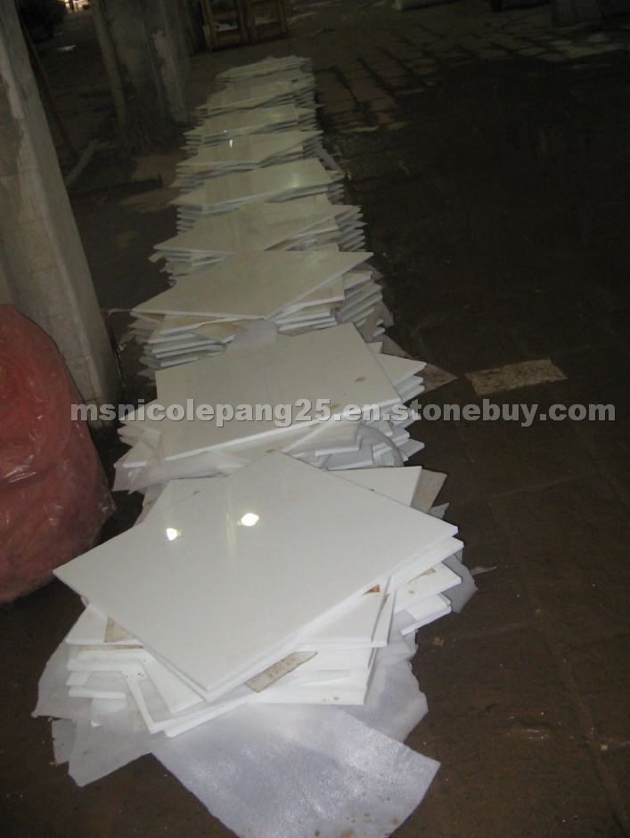 Glass-based engineered stone tiles