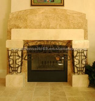 Travertine Fireplace