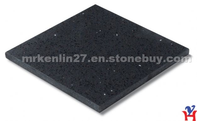 quartz tiles- black with mirror