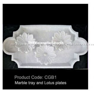 Marble Tray and Lotus Plates