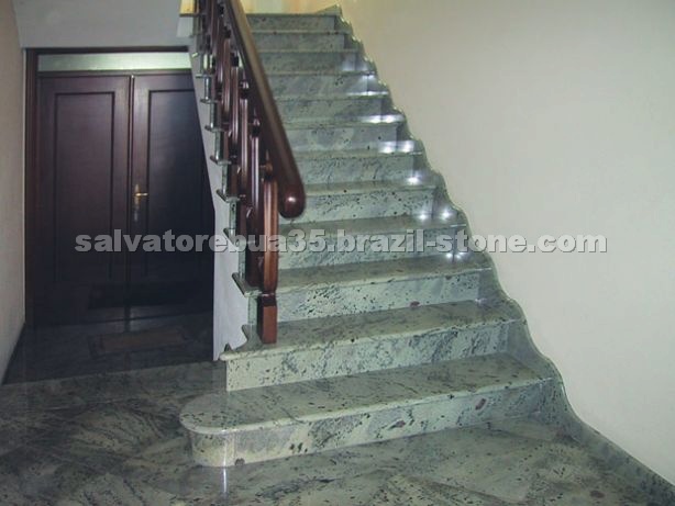 Staircase made of green Eucalyptus granite