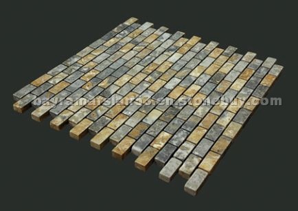 Green Travertine Tumbled Brick Mosaics