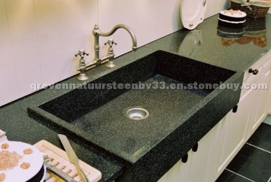 Kitchen work tops, sinks