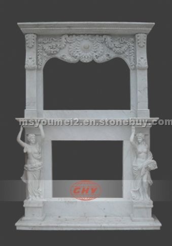 Marble Carved Stone Fireplace
