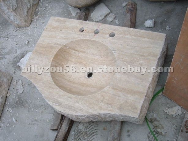 Holistic travertine vanity top