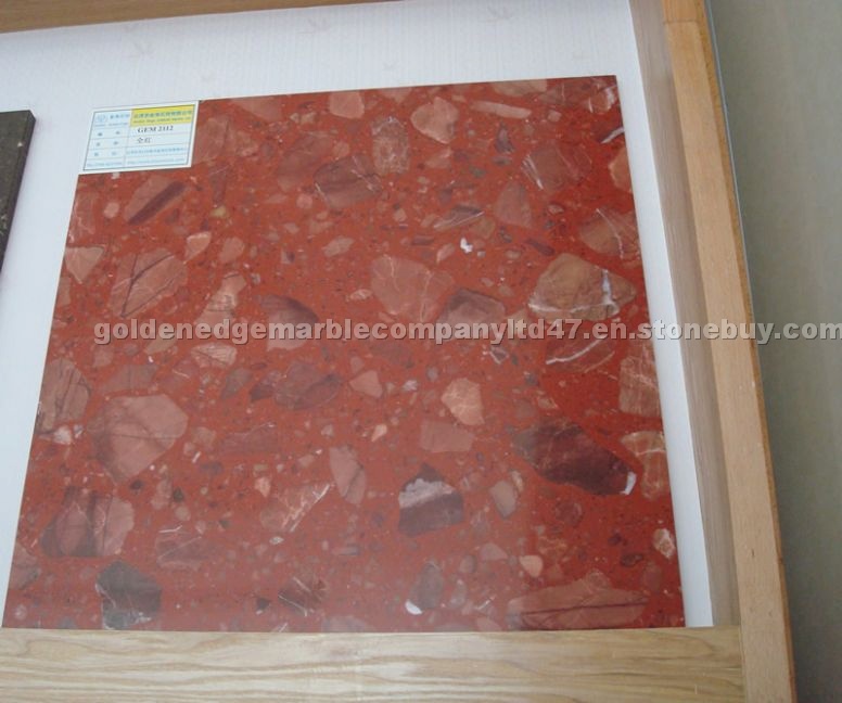 Red artificial marble