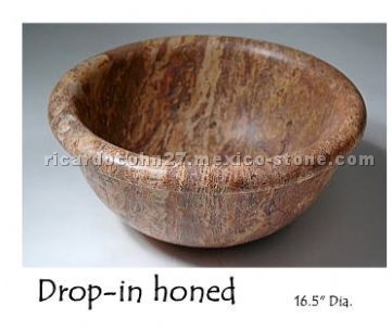 Drop in Honed Travertine Sink