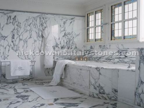 Calcutta Gold Marble Bathroom