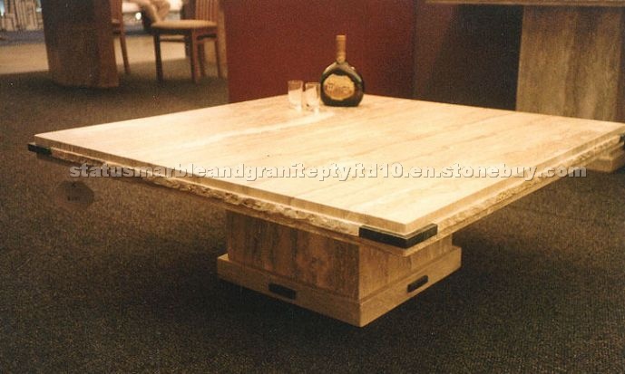 Travertine tabletop