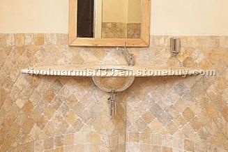 Gold Travertine Bathroom Design
