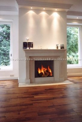 Fireplaces in travertine, limestone