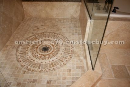 Travertine Medallion Shower