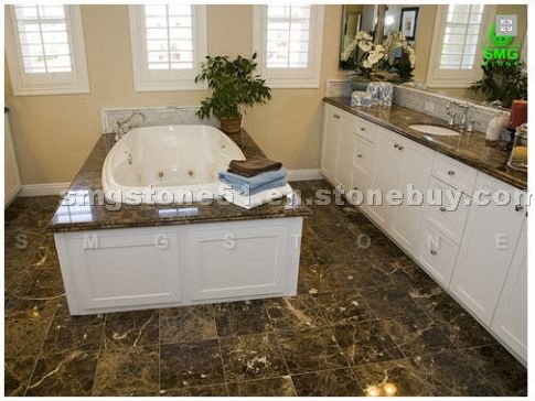 Dark Emperador Marble Bath Design