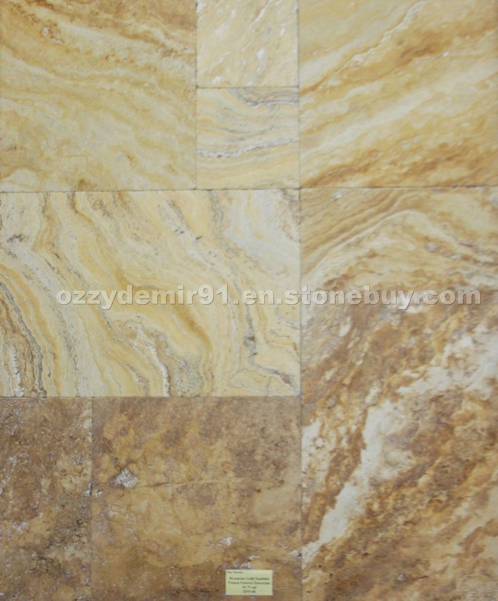 Gold Tumbled French Pattern Travertine
