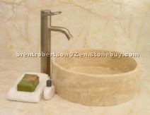 White Travertine basin