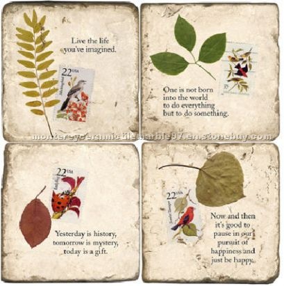Tumbled Marble Decoratives-Floral