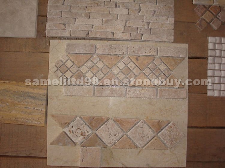 Travertine mosaic, bordure