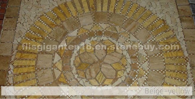 Beige - Yellow Travertine Rosette