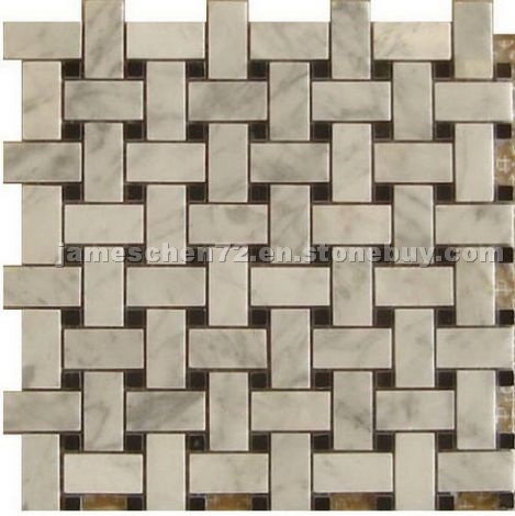 Carrara White Basket Weave Mosaic