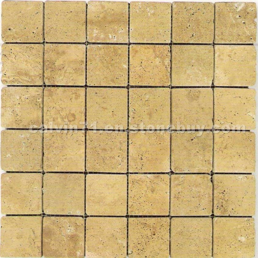 Noce Tumbled Travertine Mosaic