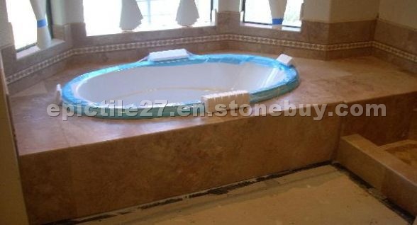 Noche Travertine tub surrround