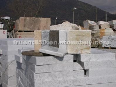 Antiqued and bevelled marble tiles
