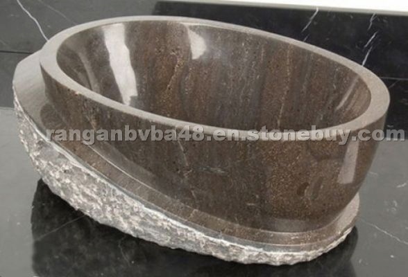 Brown Travertine Bathtub