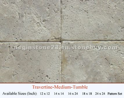 Medium Travertine tumbled Medium Travertine tumbled