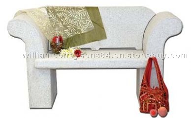Grey Granite Bench with Back