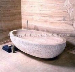 Trvaetine tiles, travertine carved bath tub