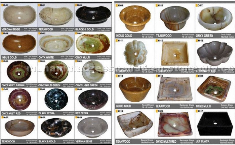 Marble and Onyx Sinks, Bowls