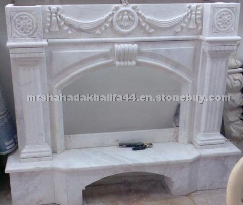 Fireplace-White Marble
