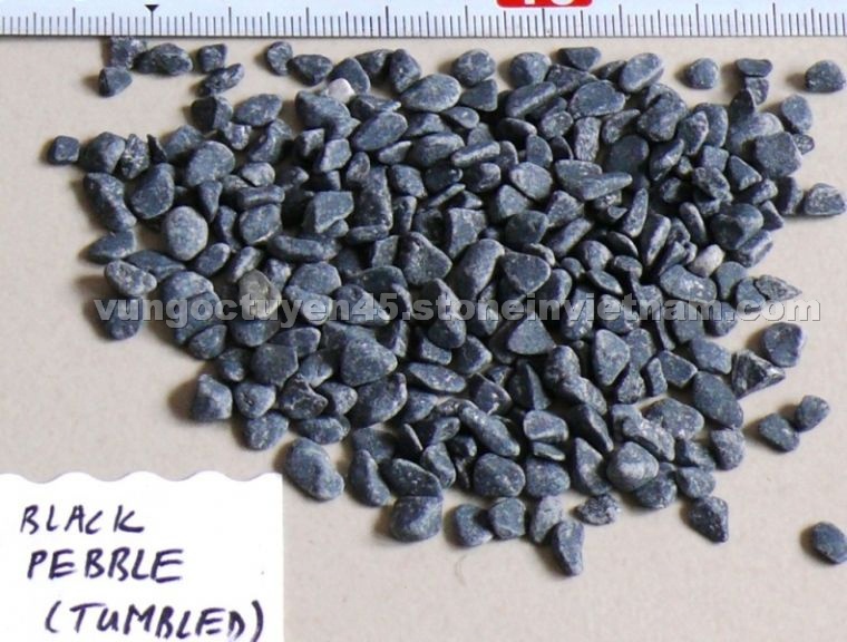 Black tumbled pebble stone