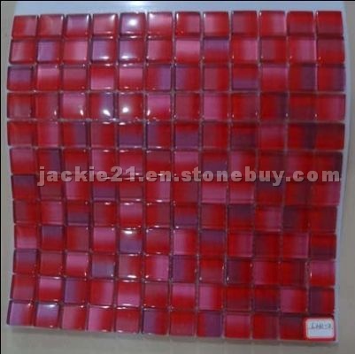 Red glass crystal mosaic