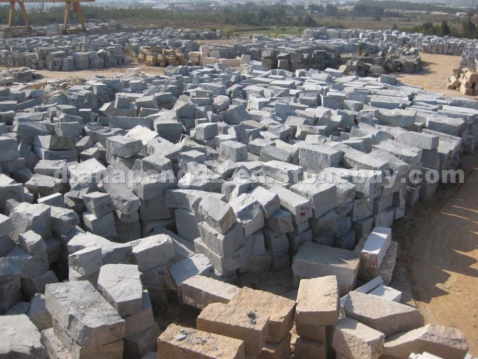 Grey lanscape stone block yard