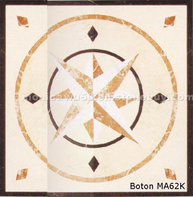 Square Stone Medallion Waterjet Inlay - MA62K