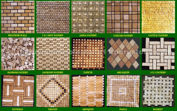Peruvian Travertine Mosaics on Mesh