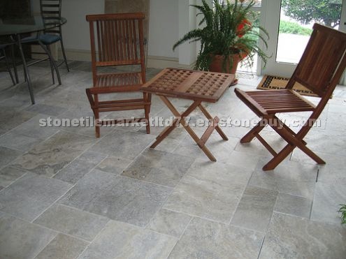 Travertine Silver Grey Tumbled
