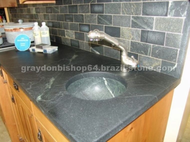 Undermount bowl sink in Brazilian soapstone