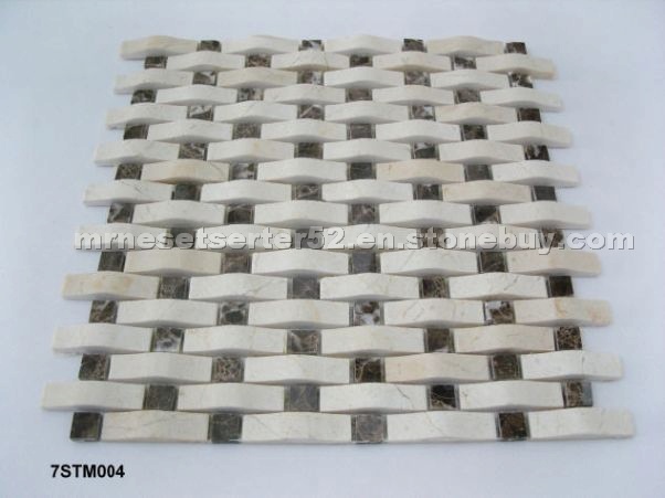 Crema Marfil with Emprador Dark Mosaic