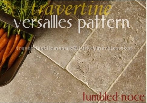 Noce Travertine Versailles Pattern Tile Tumbled